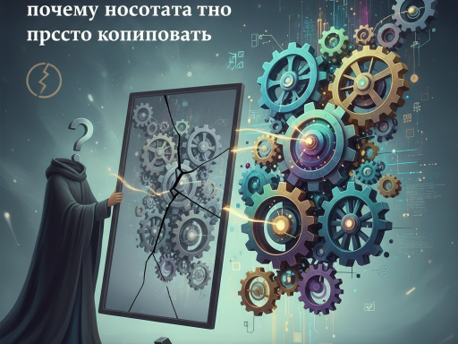 Люди, идущие по разным дорогам, символизирующие разные стратегии, а один человек слепо копирует и отстаёт